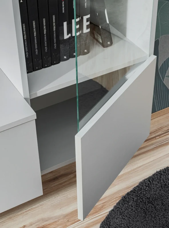 Meblościanka Verti z oświetleniem LED panel ścienny z lamelami do salonu