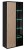 Witryna wysoka Cameron 80 cm z LED do salonu czarny/hickory jackson