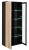 Witryna wysoka Cameron 80 cm z LED do salonu czarny/hickory jackson