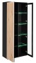 Witryna wysoka Cameron 80 cm z LED do salonu czarny/hickory jackson