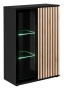 Witryna niska Cameron 80 cm z LED do salonu czarny/hickory jackson