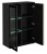 Witryna niska Cameron 80 cm z LED do salonu czarny/hickory jackson