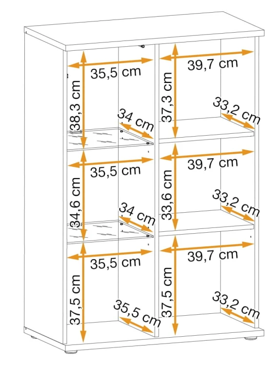 Witryna niska Cameron 80 cm z LED do salonu czarny/hickory jackson