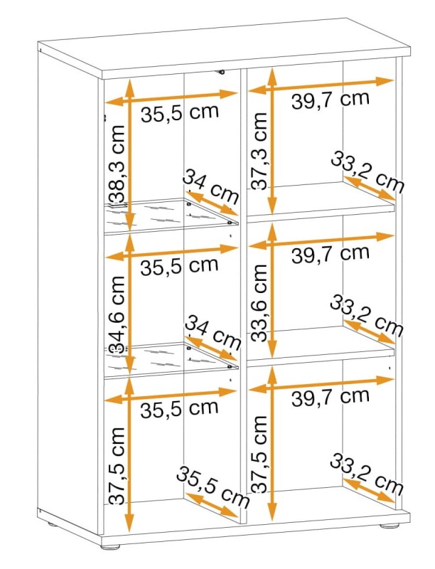 Witryna niska Cameron 80 cm z LED do salonu czarny/hickory jackson