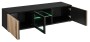 Szafka RTV Cameron 163 cm z LED do salonu czarny/hickory jackson