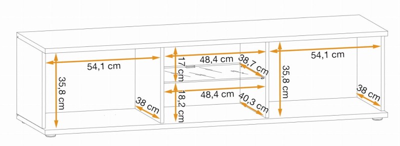 Szafka RTV Cameron 163 cm z LED do salonu czarny/hickory jackson