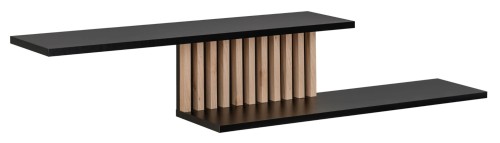 Półka wisząca Cameron 162 cm z lamelami do salonu czarny/hickory jackson