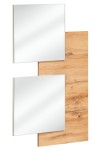 Panel ścienny Easy I 60 cm z lustrami do przedpokoju dąb wotan/biały