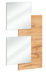 Panel ścienny Easy I 60 cm z lustrami do przedpokoju dąb wotan/biały