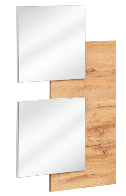 Panel ścienny Easy I 60 cm z lustrami do przedpokoju dąb wotan/biały