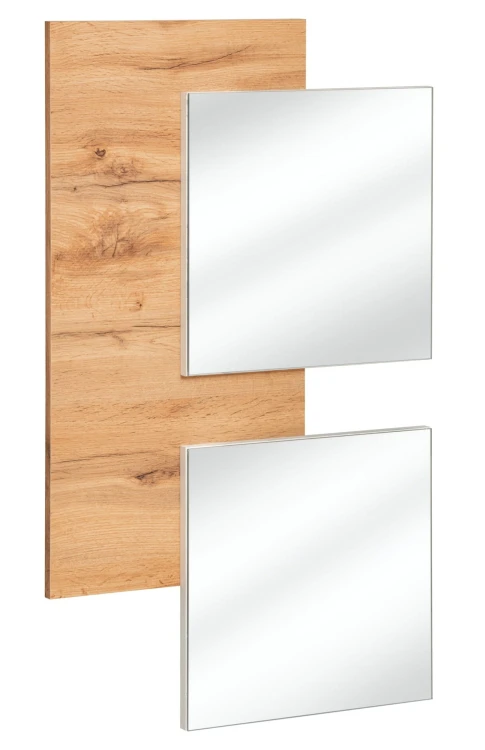 Panel ścienny Easy I 60 cm z lustrami do przedpokoju dąb wotan/biały
