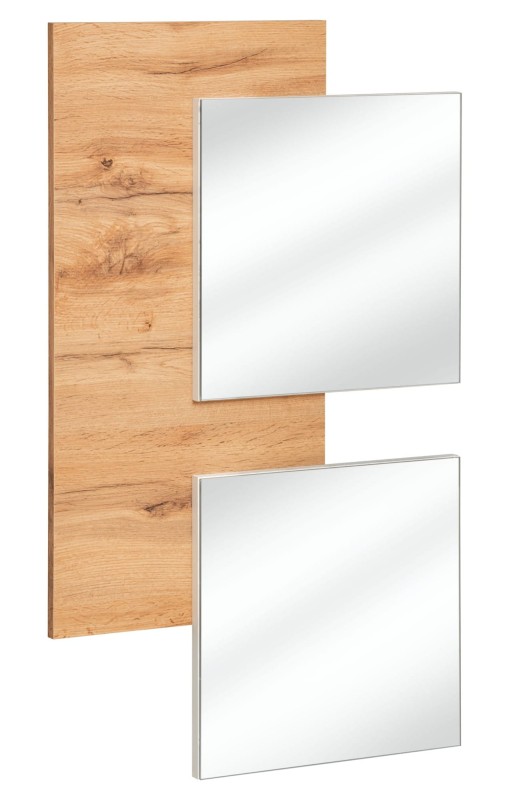 Panel ścienny Easy I 60 cm z lustrami do przedpokoju dąb wotan/biały
