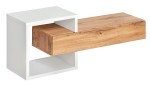 Półka z szufladą Easy III 100 cm zestaw ścienny do przedpokoju dąb wotan/biały