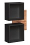 Panel ścienny Easy IV 60 cm z dwiema półkami do przedpokoju dąb wotan/czarny