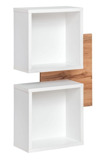 Panel ścienny Easy IV 60 cm z dwiema półkami do przedpokoju dąb wotan/biały