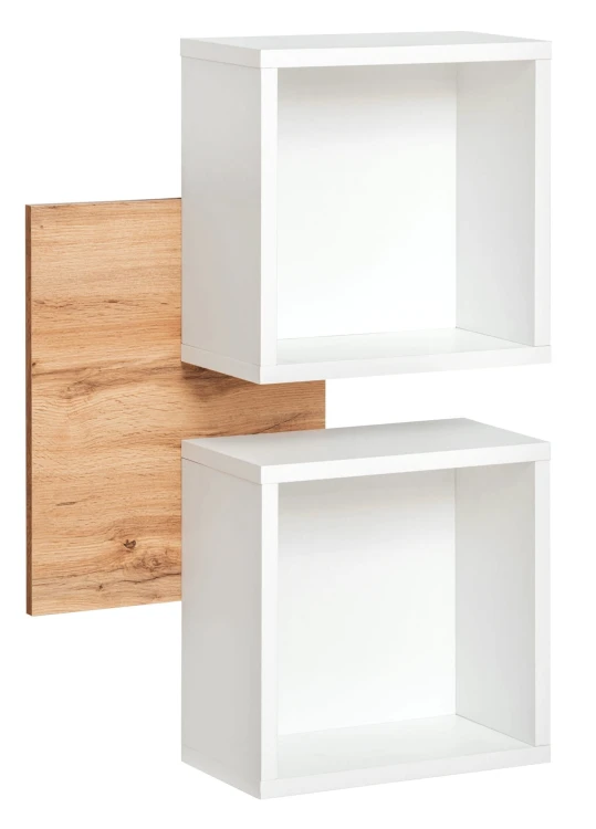 Panel ścienny Easy IV 60 cm z dwiema półkami do przedpokoju dąb wotan/biały