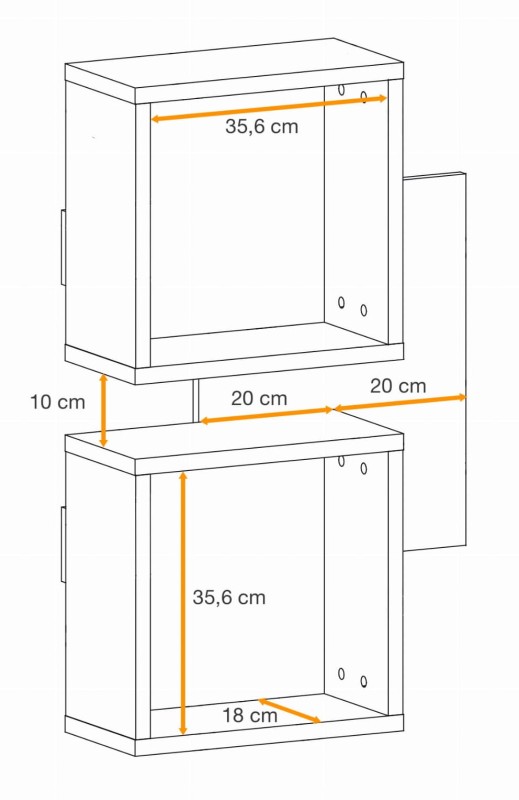 Panel ścienny Easy IV 60 cm z dwiema półkami do przedpokoju dąb wotan/biały