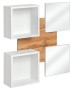 Panel ścienny Easy VII 100 cm z 2 półkami i 2 lustrami do przedpokoju dąb wotan/biały