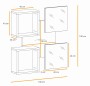 Panel ścienny Easy VII 100 cm z 2 półkami i 2 lustrami do przedpokoju dąb wotan/biały