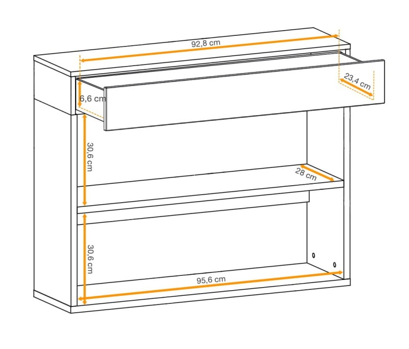 Konsola Easy VIII 100 cm z szufladą do przedpokoju dąb wotan/czarny