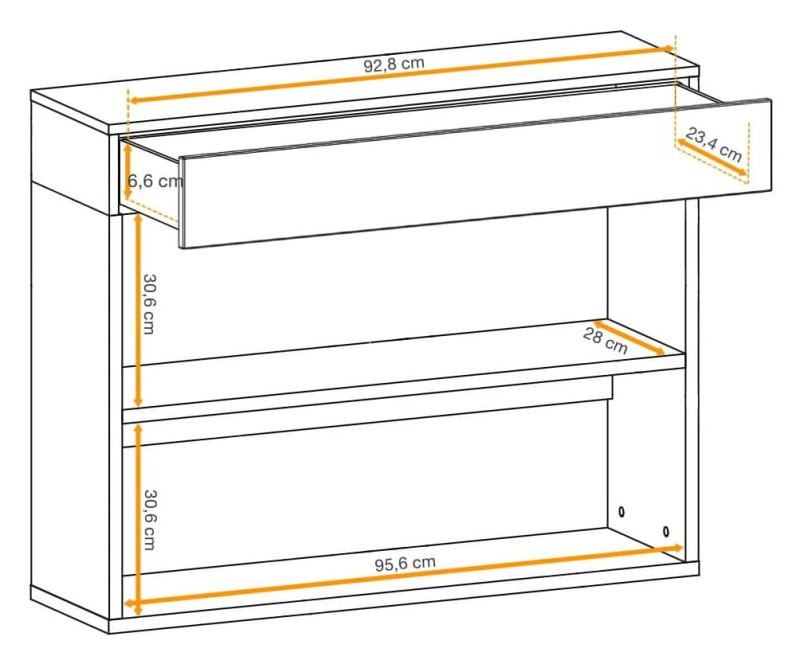 Konsola Easy VIII 100 cm z szufladą do przedpokoju dąb wotan/biały