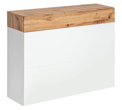 Szafka na buty Easy IX 100 cm wisząca z szufladą do przedpokoju dąb wotan/biały