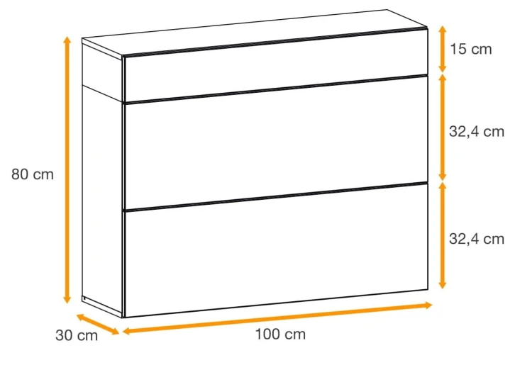 Szafka na buty Easy IX 100 cm wisząca z szufladą do przedpokoju dąb wotan/biały