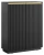 Komoda wysoka Royal 104 cm dwudrzwiowa 6 półek do salonu czarny/złote uchwyty