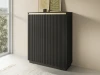 Komoda wysoka Royal 104 cm dwudrzwiowa 6 półek do salonu czarny/złote uchwyty