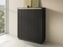 Komoda wysoka Royal 104 cm dwudrzwiowa 6 półek do salonu czarny/złote uchwyty
