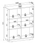 Komoda wysoka Royal 104 cm dwudrzwiowa 6 półek do salonu czarny/złote uchwyty