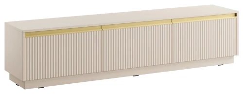 Szafka RTV Royal 180 cm frezowane fronty do salonu beż piaskowy/złoty