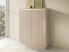 Komoda wysoka Royal 104 cm dwudrzwiowa 6 półek do salonu beż piaskowy/złoty