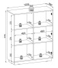 Komoda wysoka Royal 104 cm dwudrzwiowa 6 półek do salonu beż piaskowy/złoty