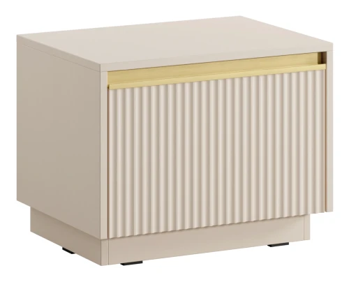 Szafka nocna Royal 54 cm z szufladą do sypialni beż piaskowy/złoty