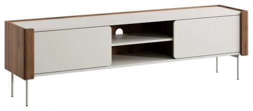 Szafka RTV Wrap 180 cm na nóżkach do salonu orzech warmia/kaszmir