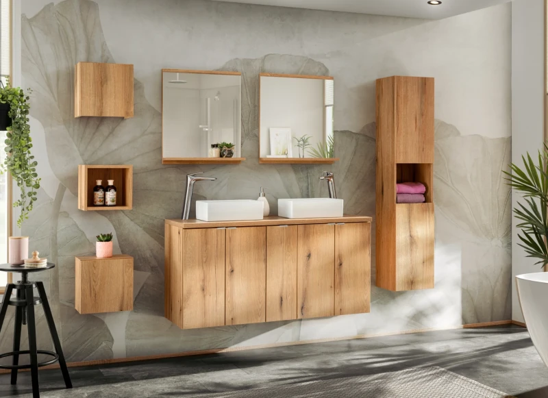 Szafka łazienkowa dolna pod blat 20 cm NOVA OAK dąb coast evoke - aranżacje