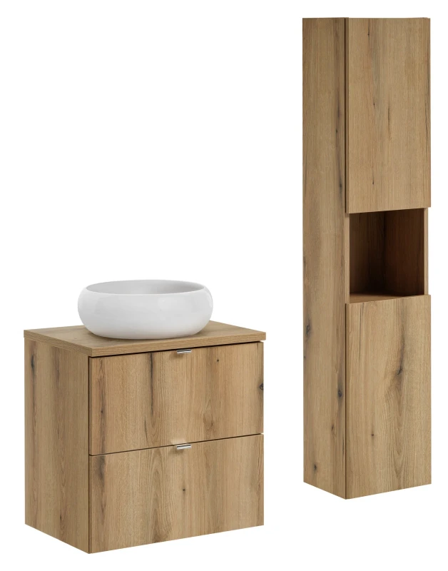 Szafka łazienkowa pod umywalkę 60 cm 2 szuflady NOVA OAK dąb coast evoke