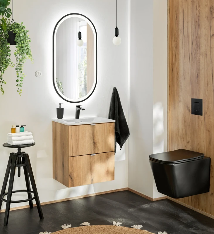 Szafka łazienkowa pod umywalkę 50 cm 2 szuflady NOVA OAK dąb coast evoke