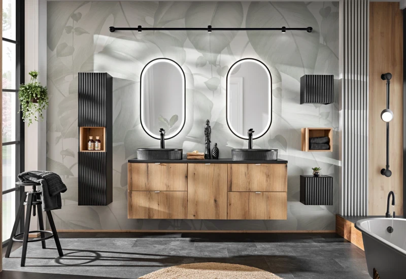 Szafka łazienkowa pod umywalkę 50 cm 2 szuflady NOVA OAK dąb coast evoke