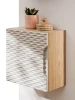 Szafka górna qubik 35 cm OCEAN BEIGE beż + dąb olejowany