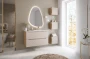 Szafka łazienkowa pod umywalkę 80 cm 2 szuflady OCEAN BEIGE beż + dąb olejowany