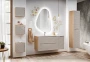 Szafka łazienkowa pod umywalkę 120 cm 2 szuflady OCEAN BEIGE beż + dąb olejowany