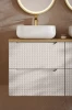 Szafka łazienkowa pod umywalkę 60 cm 2 szuflady LUXOR BEIGE beż + dąb olejowany