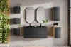 Szafka górna 35 cm LUXOR BLACK czarny + dąb olejowany