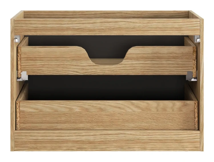Szafka łazienkowa pod umywalkę 80 cm 2 szuflady LUXOR BLACK czarny + dąb olejowany