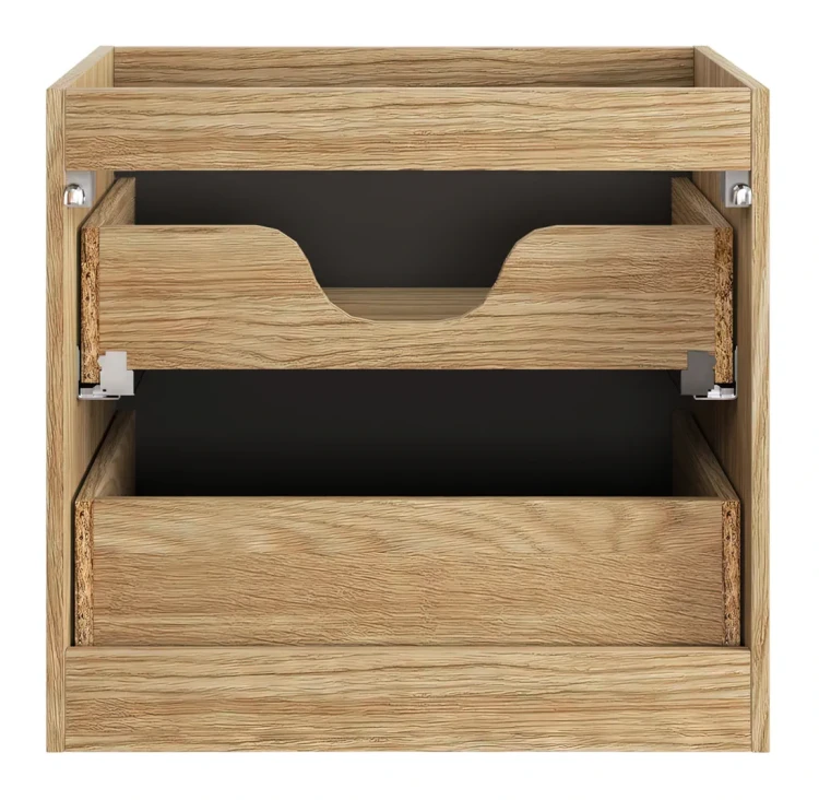 Szafka łazienkowa pod umywalkę 60 cm 2 szuflady LUXOR BLACK czarny + dąb olejowany