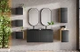 Szafka łazienkowa pod umywalkę 60 cm 2 drzwi LUXOR BLACK czarny + dąb olejowany