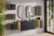 Szafka łazienkowa pod umywalkę 60 cm 2 drzwi LUXOR BLACK czarny + dąb olejowany