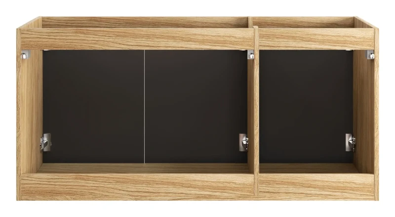 Szafka łazienkowa pod umywalkę 120 cm 3 drzwi LUXOR BLACK czarny + dąb olejowany